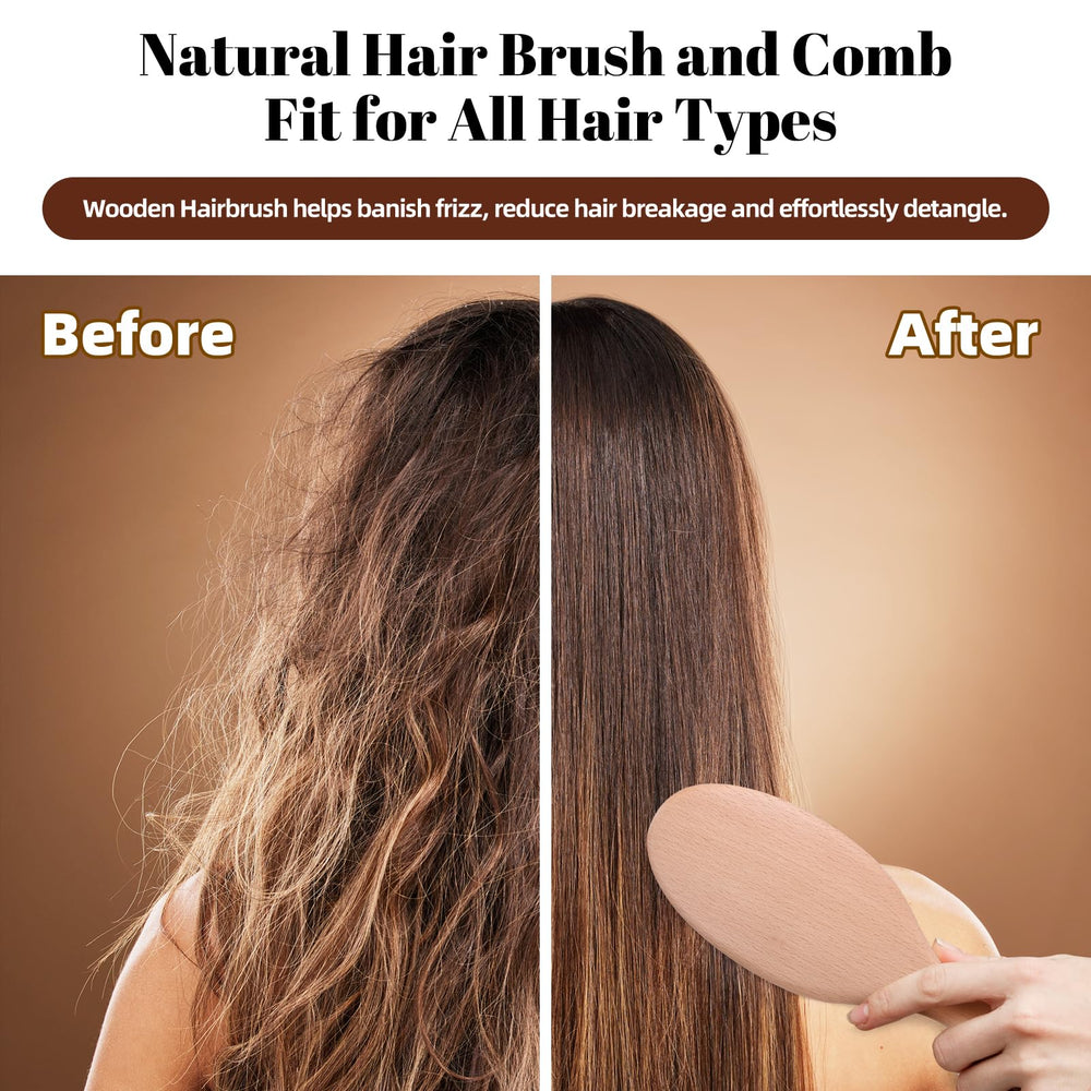 vklw ergonomic wooden handle enhances grip during grooming sessions