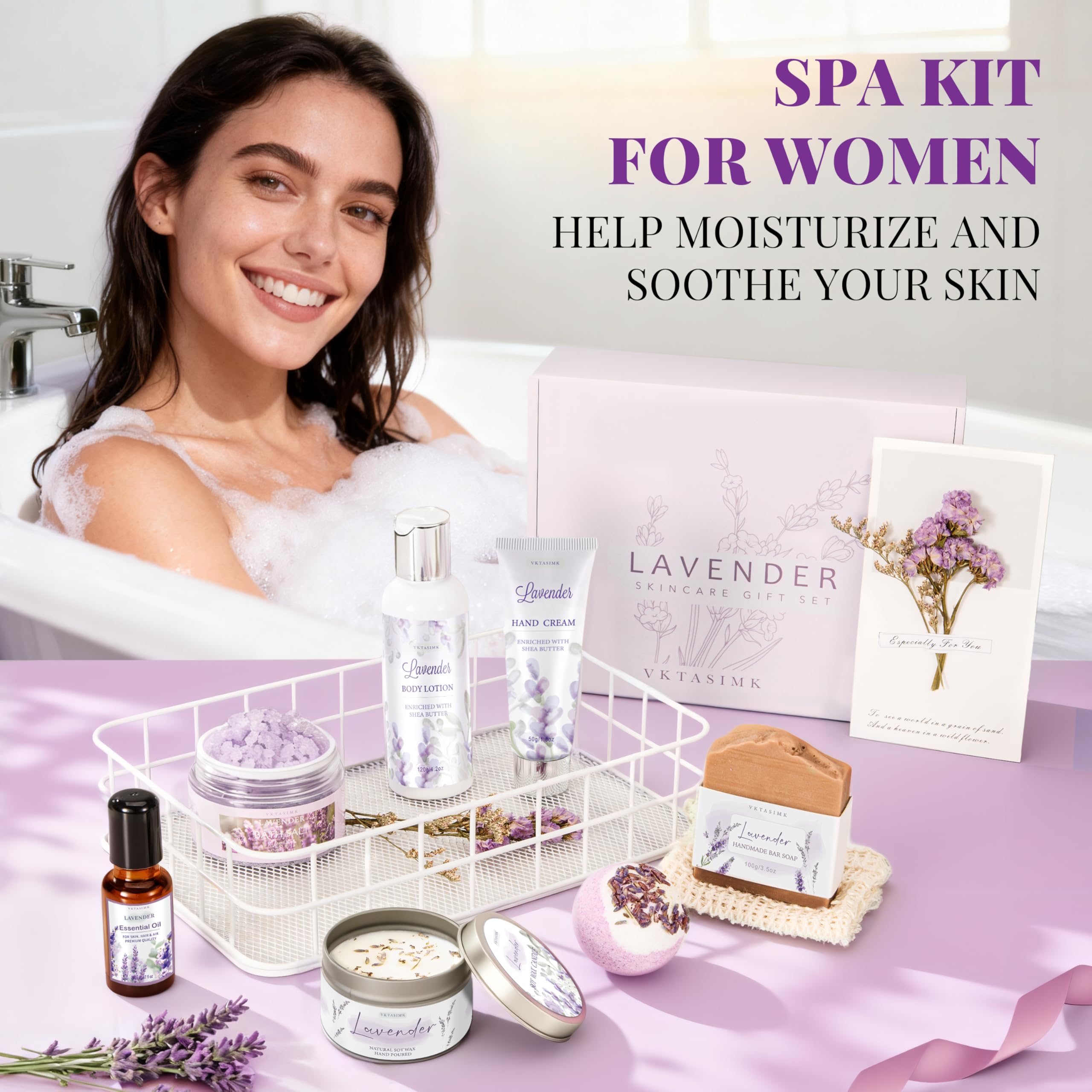 VKTASIMK lavender bath bombs spa-like soak with essential oil