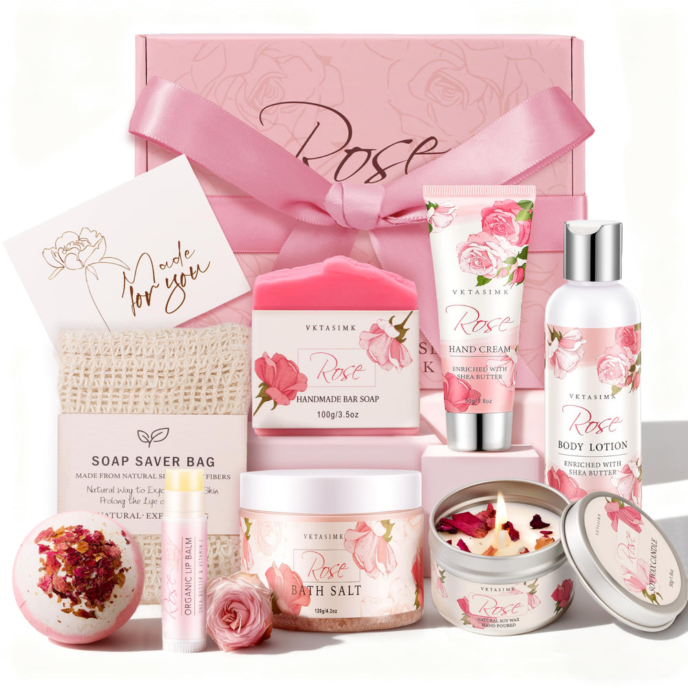 VKTASIMK Rose Home Spa Set Candle: soothing aroma for relaxation and spa-at-home moments.