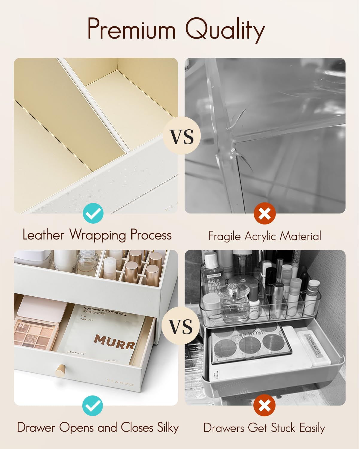 Vlando categorized storage drawers simplify grouping of small accessories