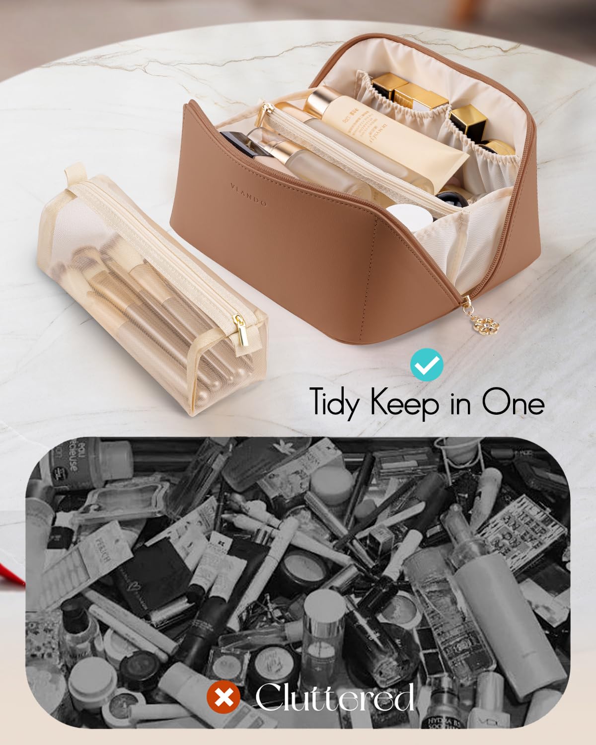 Vlando makeup bag gift-ready pack offers a practical travel companion for birthdays.