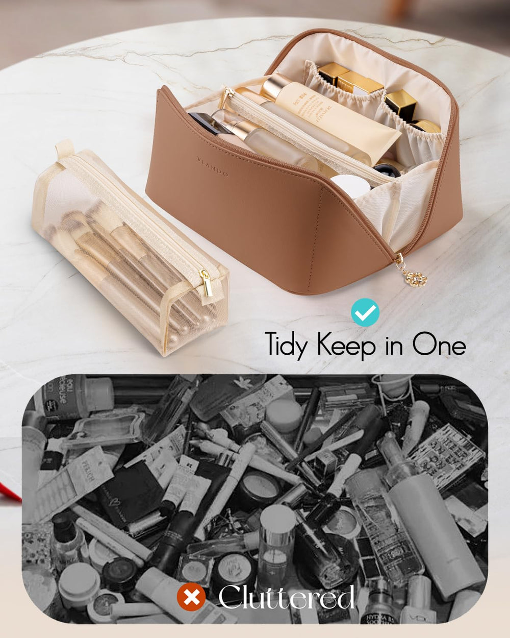 Vlando makeup bag gift-ready pack offers a practical travel companion for birthdays.