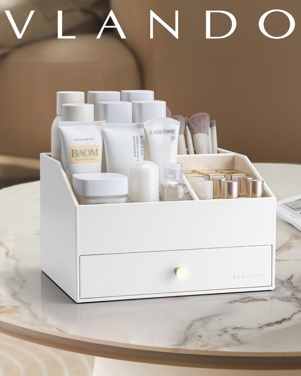 Vlando Organizador de maquillaje organización de cosméticos y cuidado de la piel