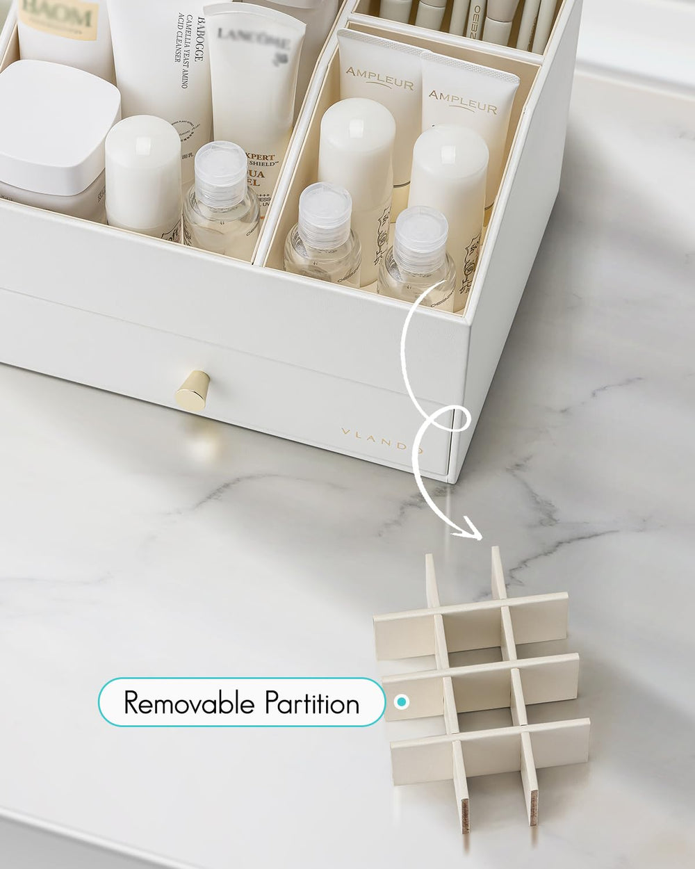 Vlando Organizador de maquillaje uso en baño para reducir el desorden