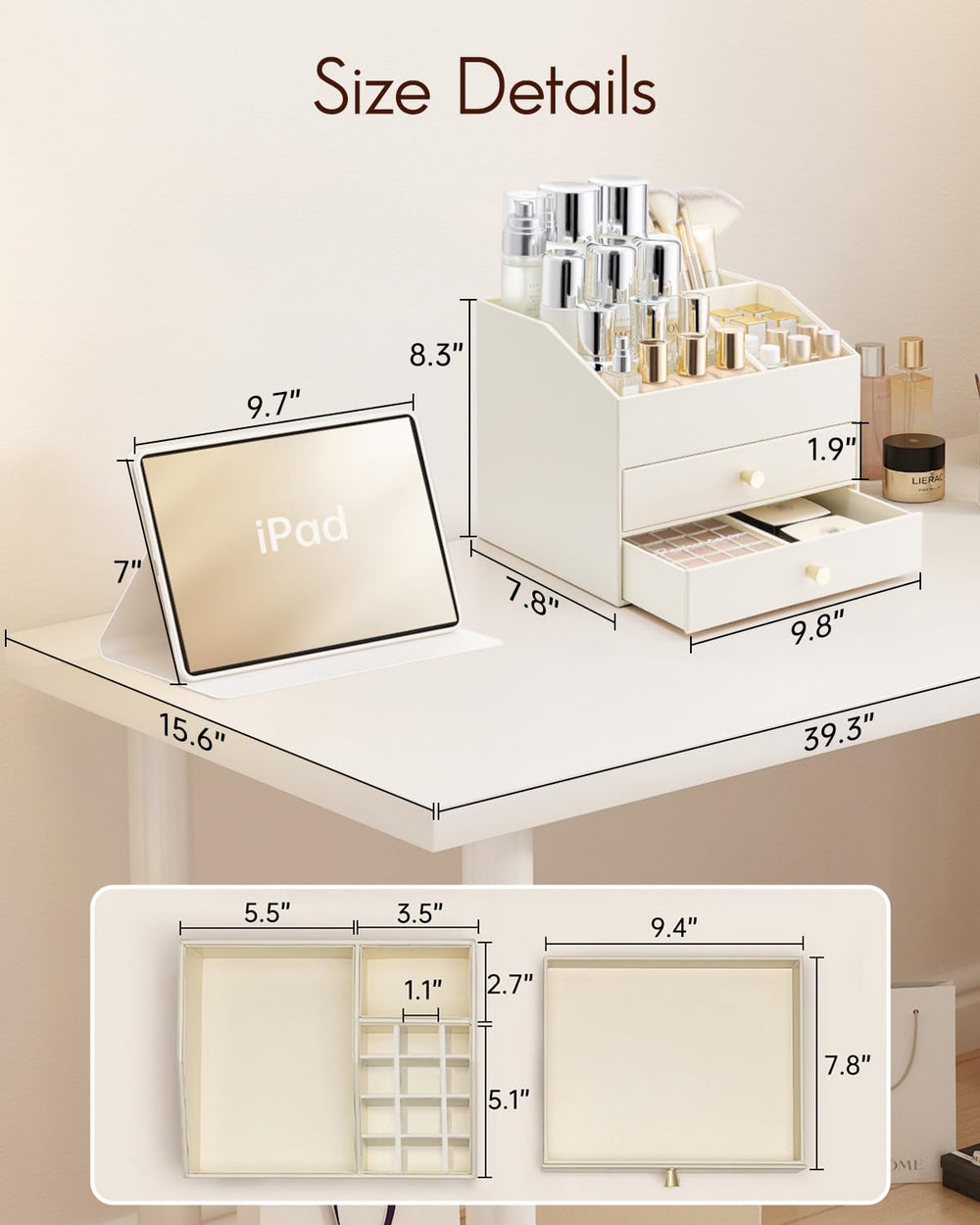 Vlando PU leather surface resists stains and wipes clean for daily use.