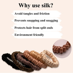 VLOMOT silk scrunchies close-up shows smooth surface and low friction.
