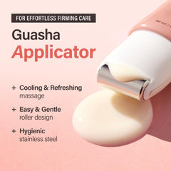 VLUE Guasha massager integrated into the jar supports enhanced absorption during application.