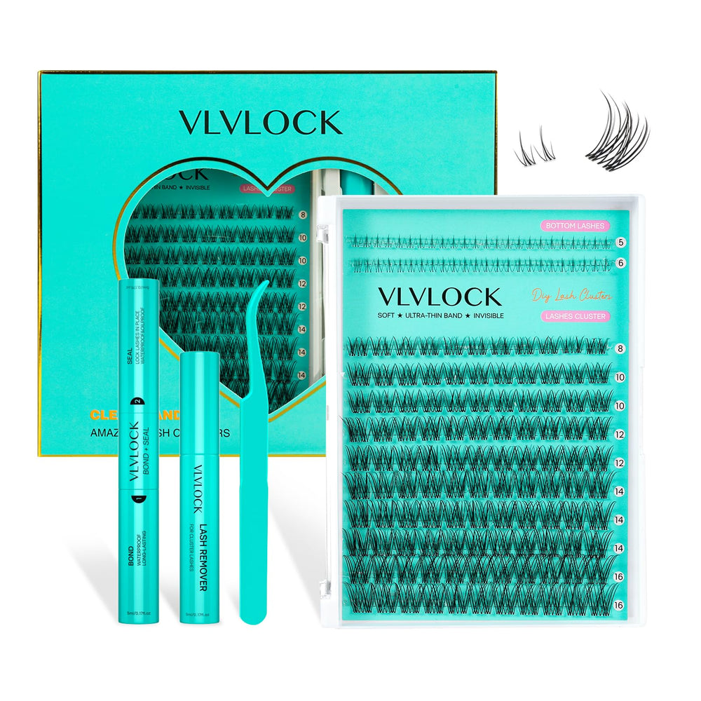 VLVLOCK Ivy Kit upper-cluster lashes 5-16mm for easy DIY natural-to-dramatic looks.