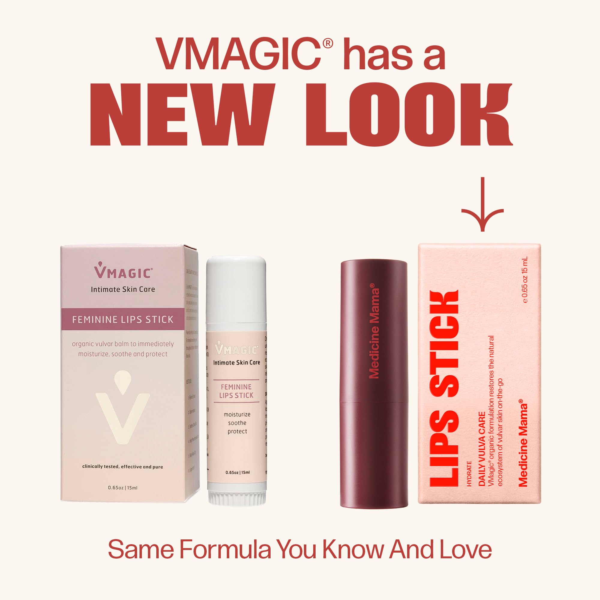 VMAGIC balm shown being applied for daily care.