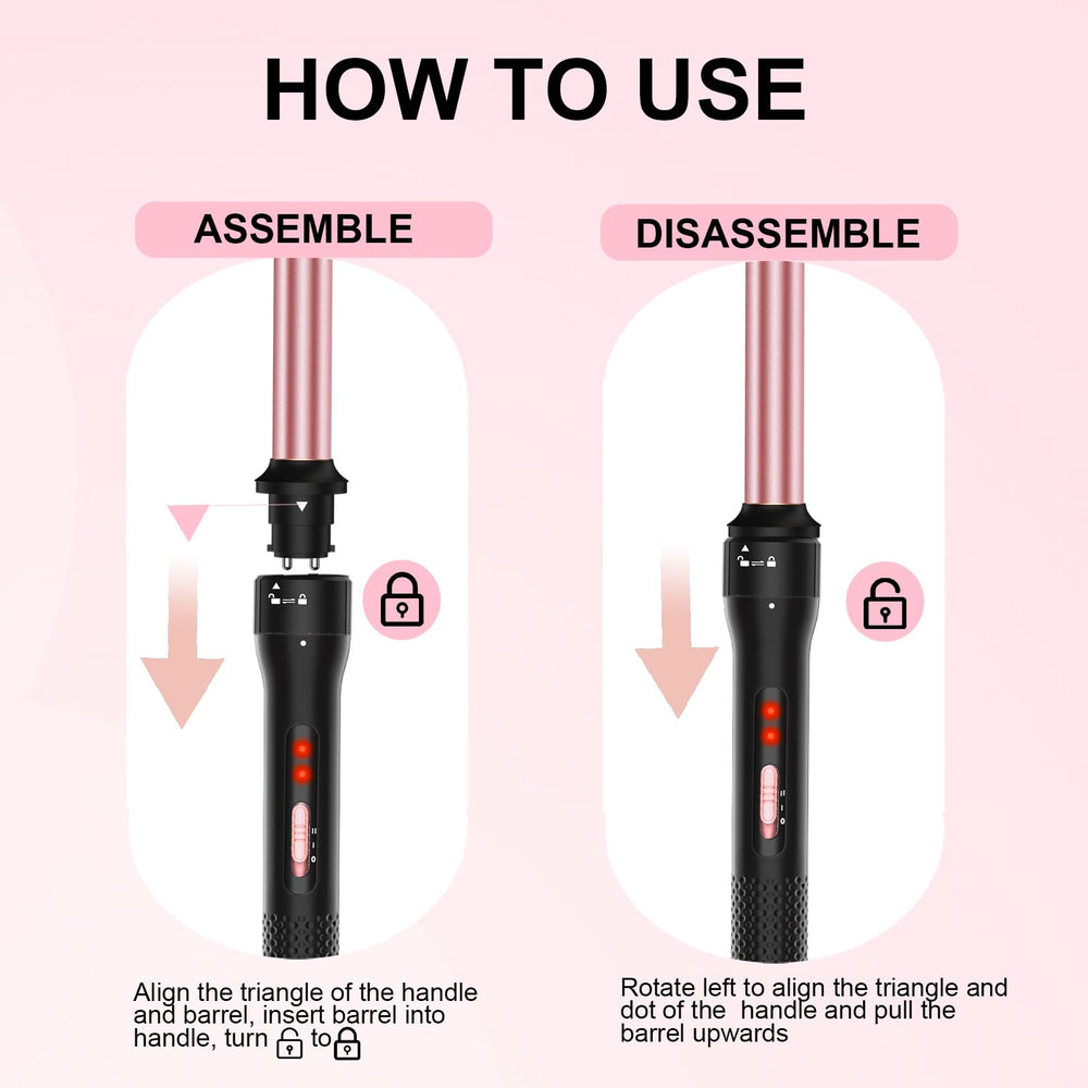 Vnina curling iron heat settings display for precise styling on different hair types