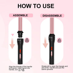 Vnina curling iron heat settings display for precise styling on different hair types