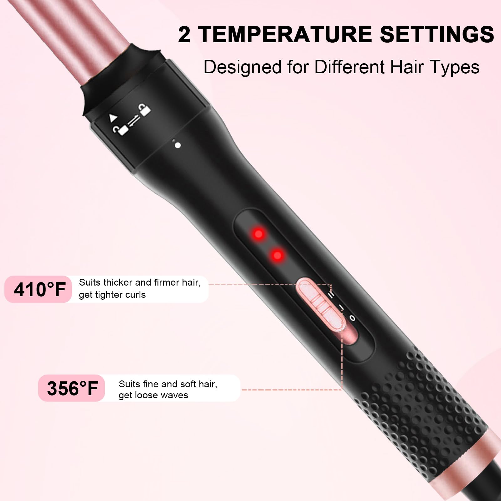 Vnina curling iron long 6.7-inch barrel creating relaxed, effortless waves