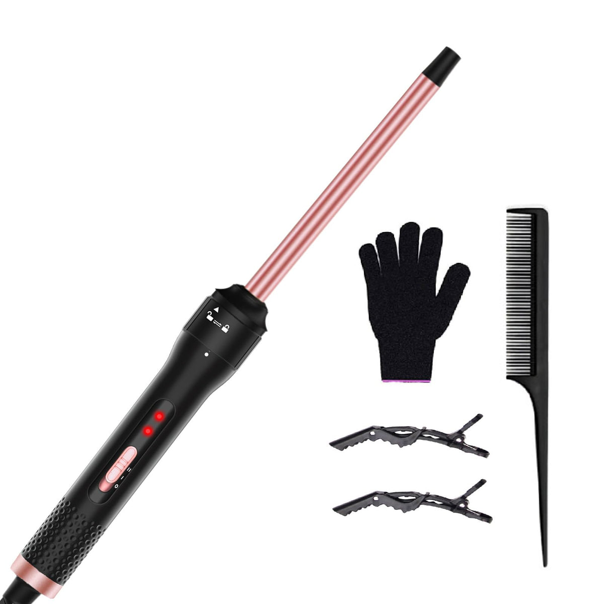 Vnina professional 1/2-inch curling iron barrel close-up for defined tiny curls.