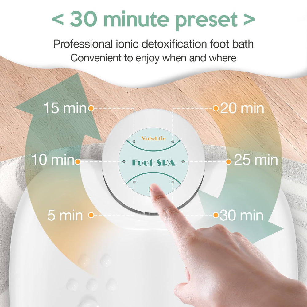 VnioLife 30-minute auto program activated for convenient foot cleansing