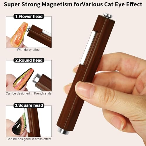 Vnjaoi Cat Eye Magnet in use on nail demonstrates easy design creation.