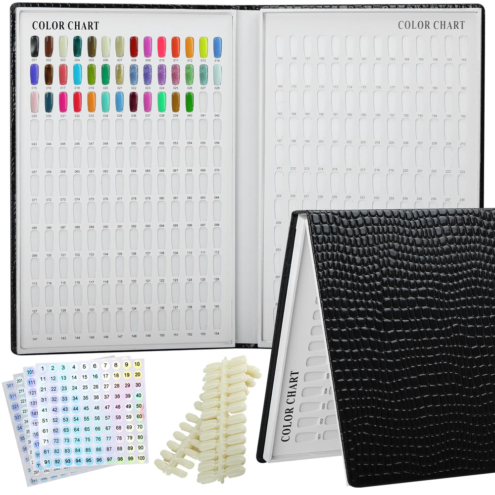 vnjaoi professional 308-nail-colors-chart black cover enhances durable salon display and organization.