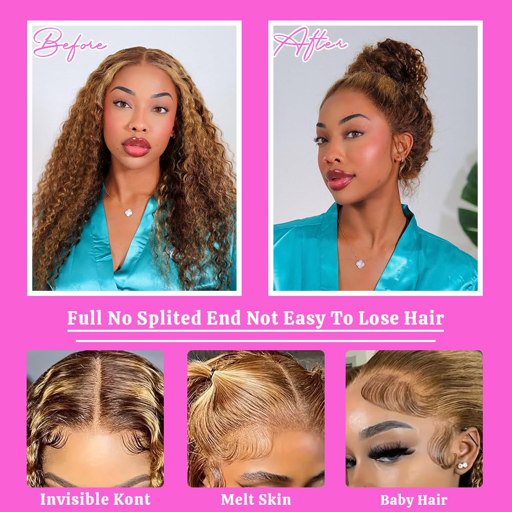 VNLQJXX Honey Blonde wig styling ideas for weddings and events with deep wave texture