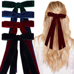 VOBOBE black velvet hair bow with clip for everyday, refined style.