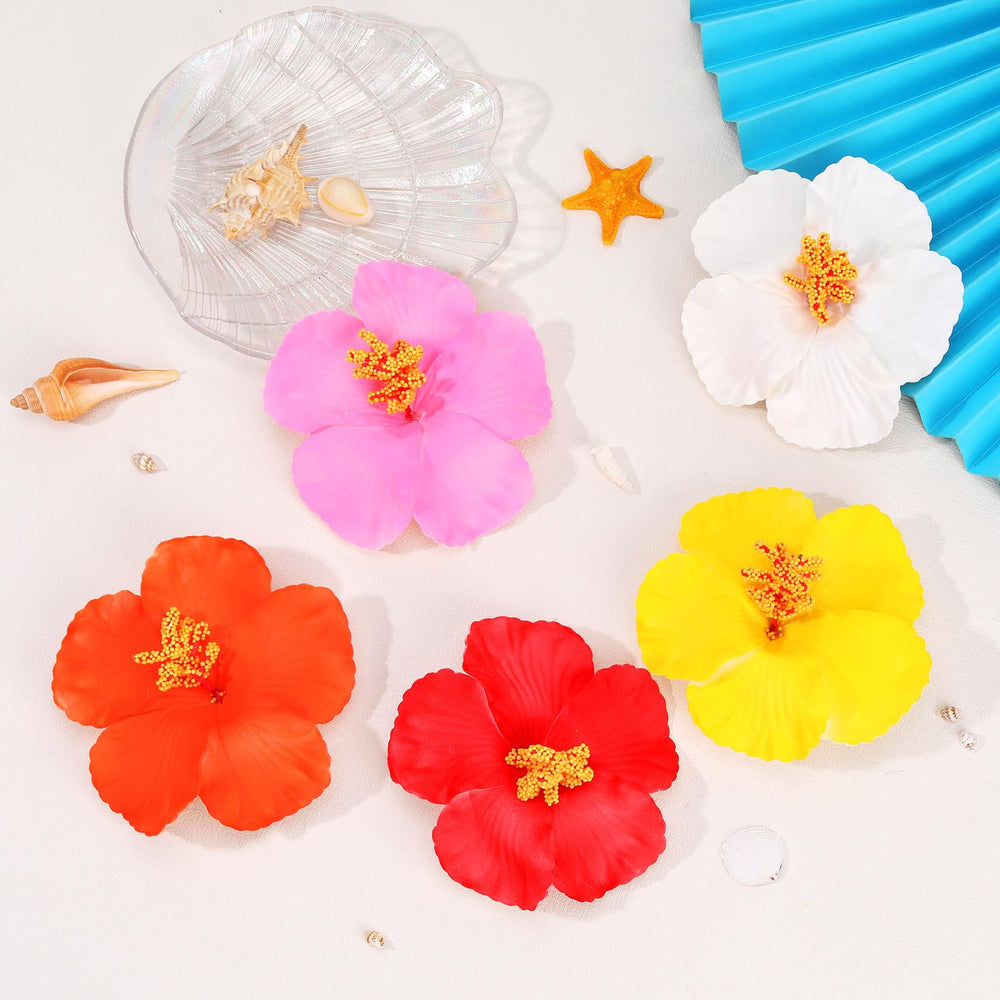 VOBOBE Hawaiian flower clip closeup showcases detailed petals and vivid colors.