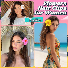 VOBOBE Hawaiian flower clip red creates a bold focal point for photos.