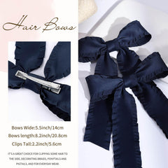 VOBOBE long-tail bow clip for girls and women enhances ponytails