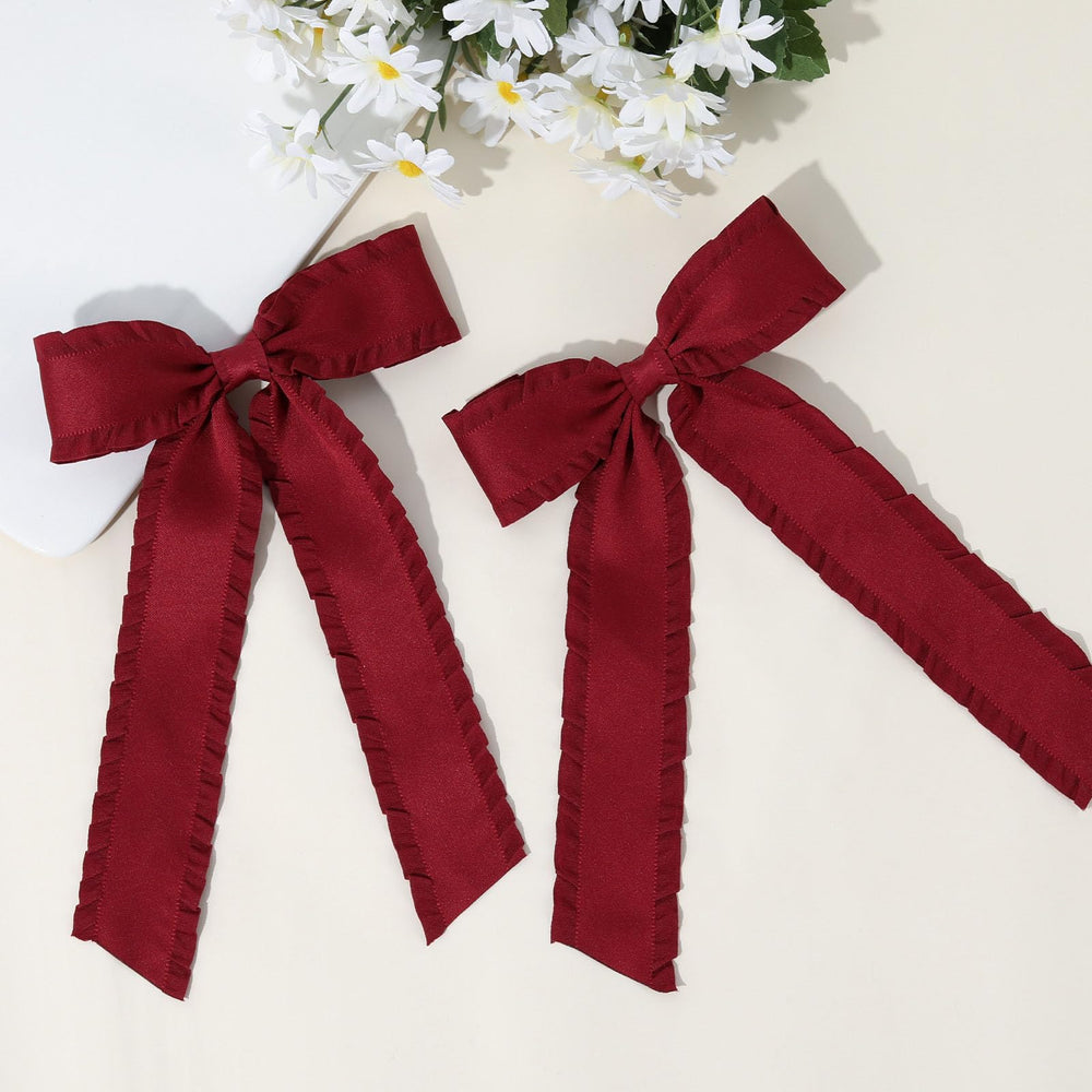 VOBOBE red tassel bow complements dresses for family photos and celebrations.