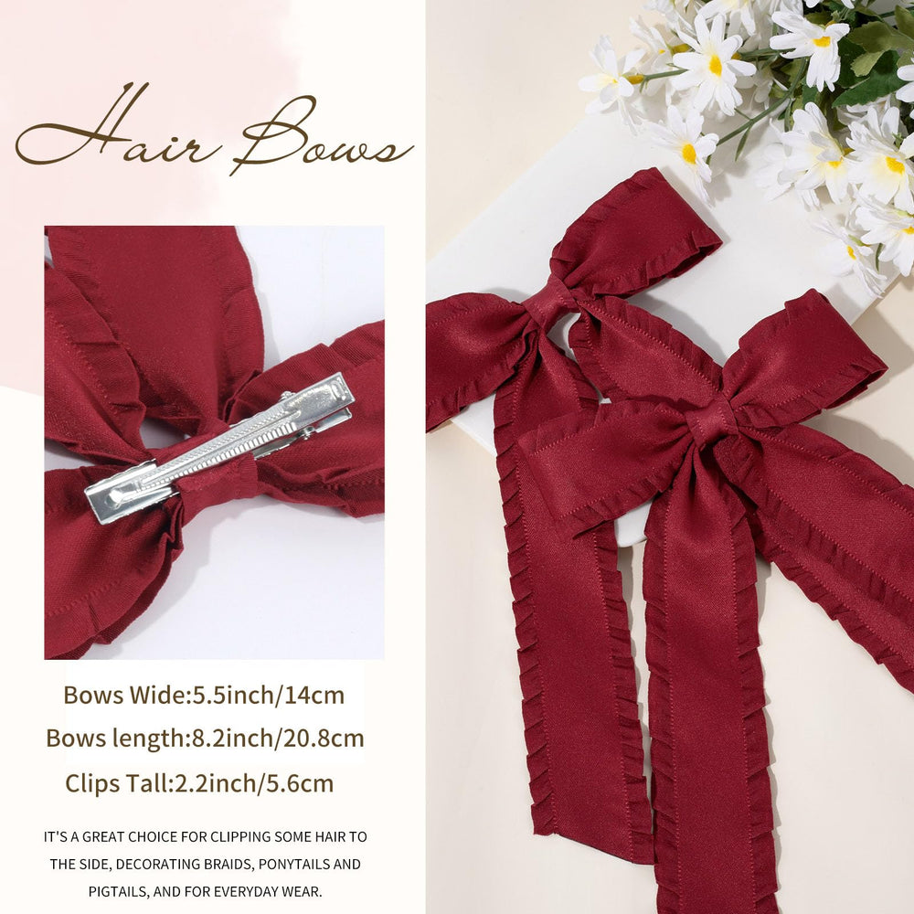 VOBOBE pack of two hair bows offers versatile styling options daily.