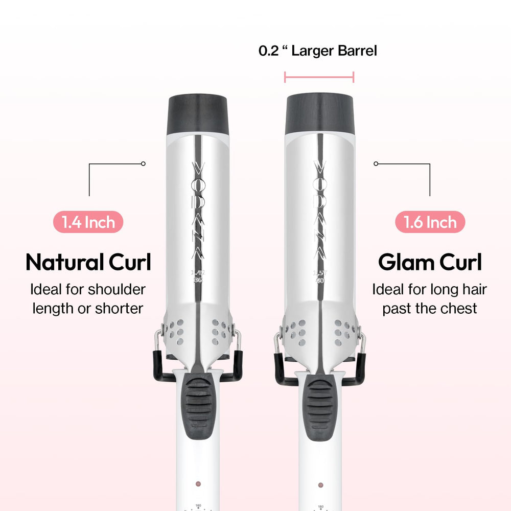 Vodana GlamWave one-point-six-inch barrel close-up for versatile curls.