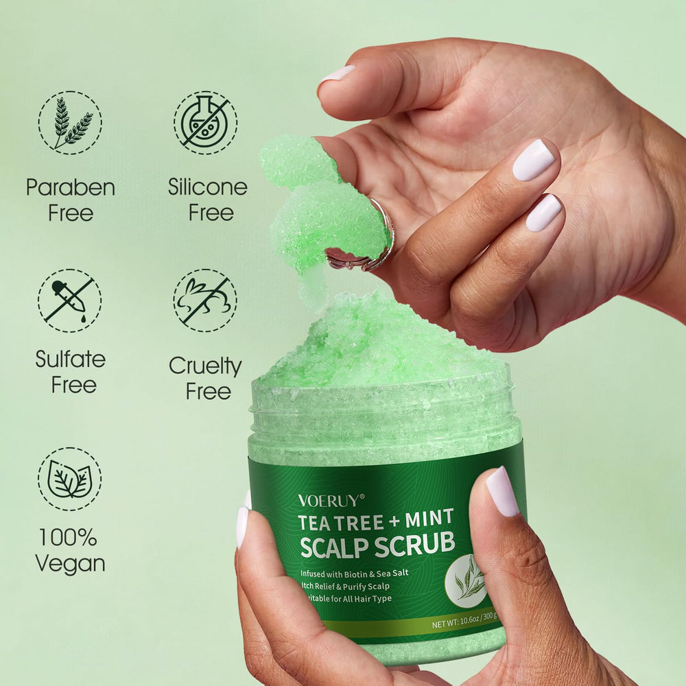 VOERUY 2-in-1 shampoo foam closeup showing cleansing action on hair.