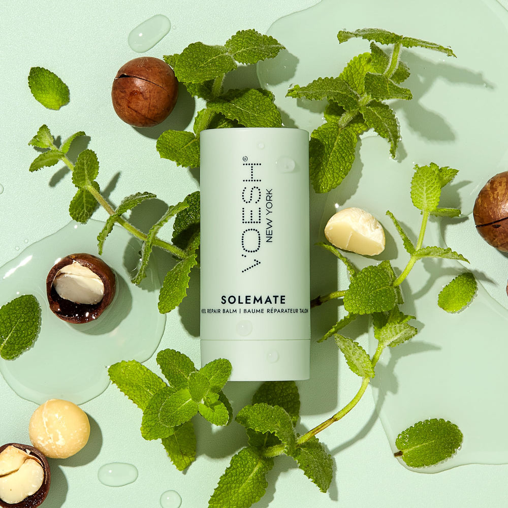 VOESH Solemate balm-packaging shown for easy heel care on the go