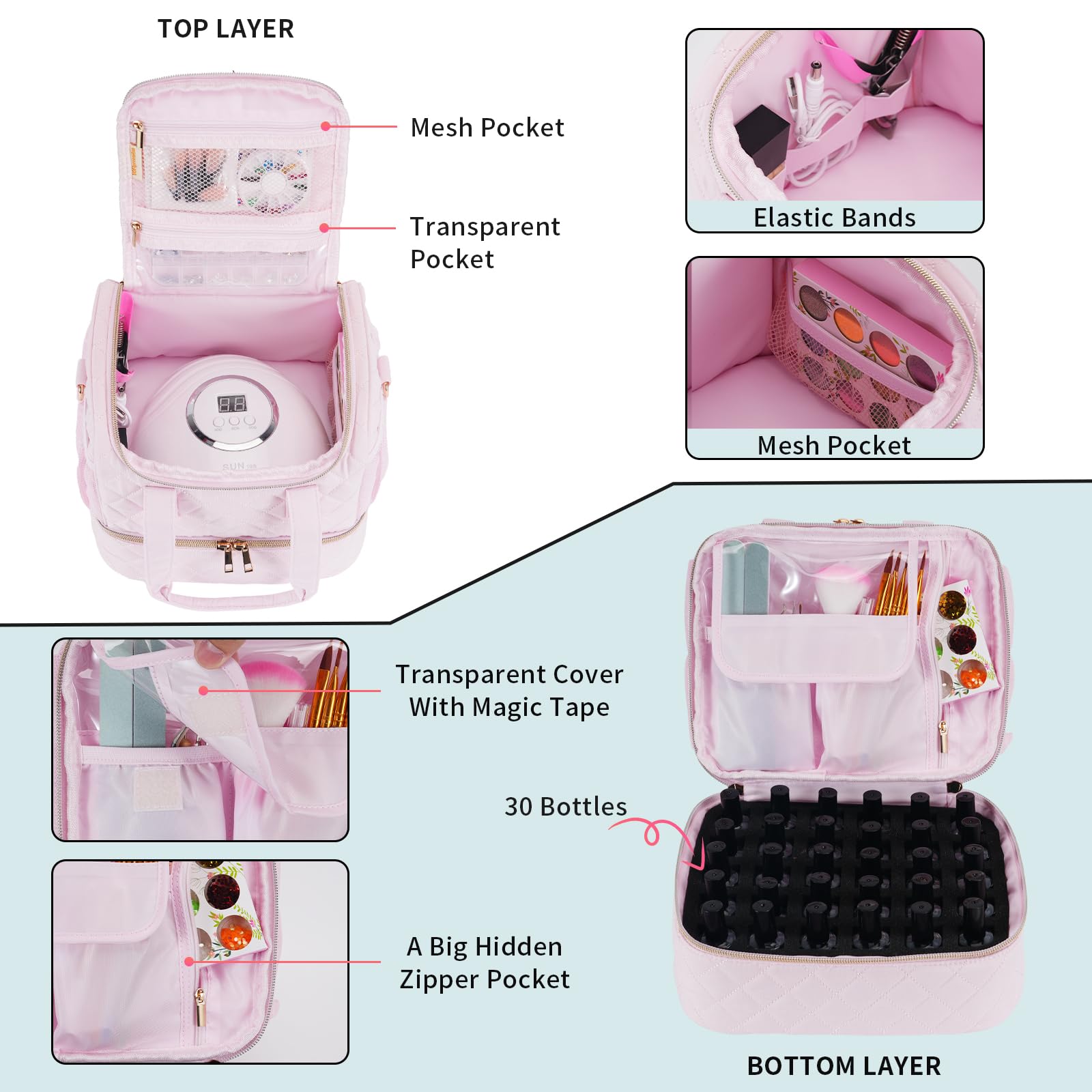 VOFIpremiAm case side pockets for remover and small tools help prevent leaks and keep essentials accessible.