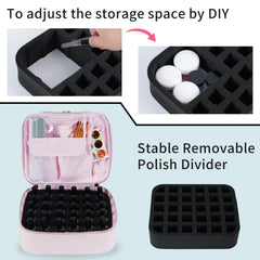 VOFIpremiAm nail kit organizer features sturdy handles and a detachable strap for easy transport.