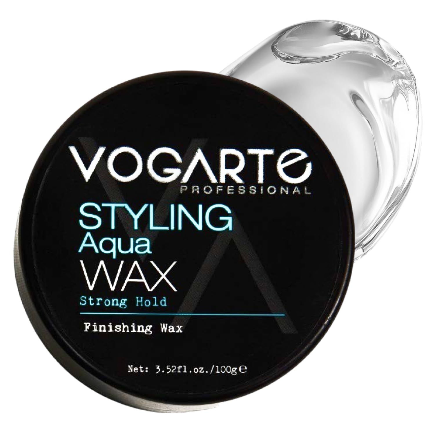 Vogarte Aqua Wax texture in hand demonstrates smooth application for precise styling.