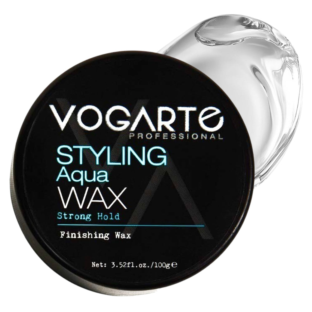Vogarte Aqua Wax texture in hand demonstrates smooth application for precise styling.