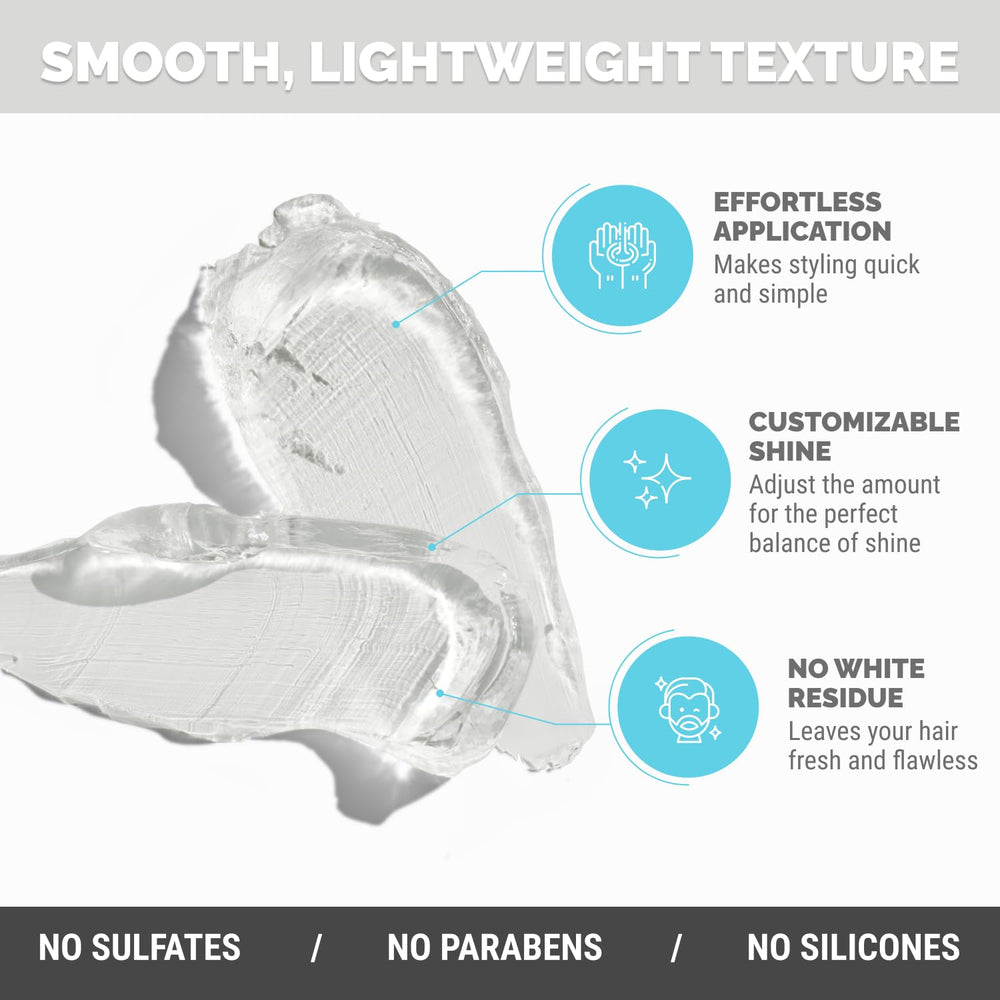 Vogarte Aqua Wax side-part look shows versatile, defined styling.