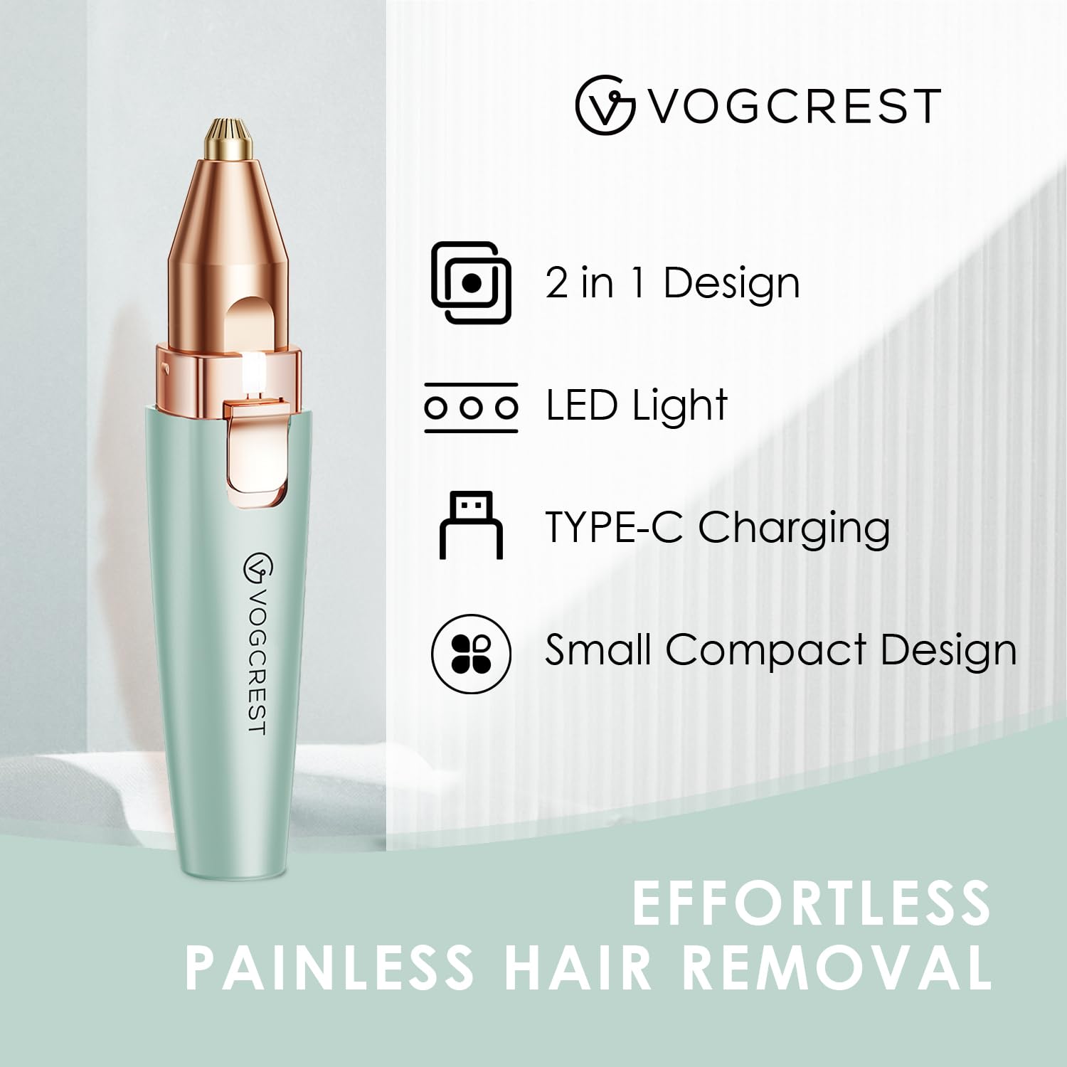 VG VOGCREST 2-in-1 face trimmer being used for clean shaping.