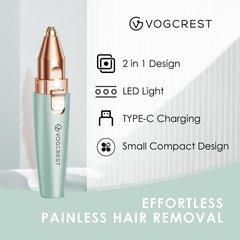 VG VOGCREST 2-in-1 face trimmer being used for clean shaping.