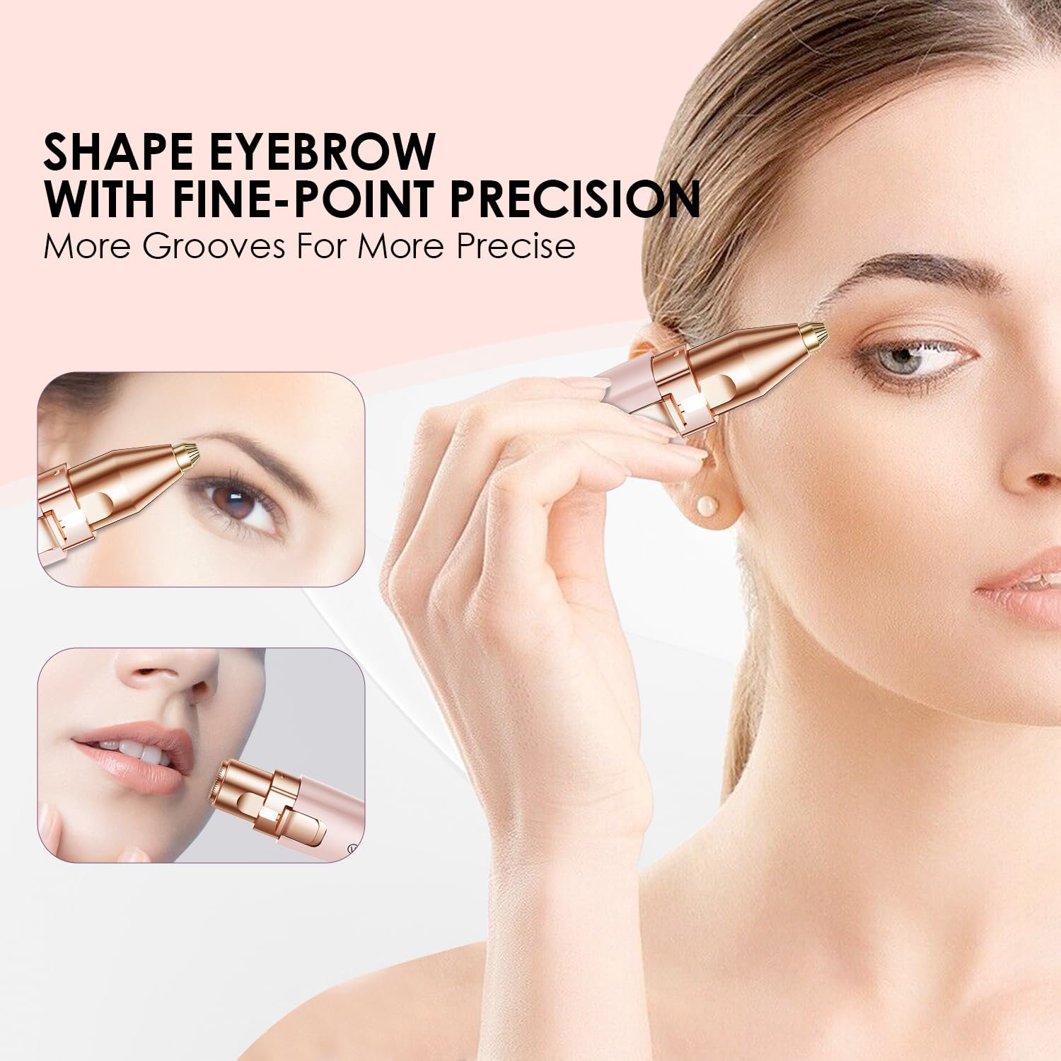 VG VOGCREST Eyebrow Facial Trimmer precision closeup: safe, close removal of facial hair.