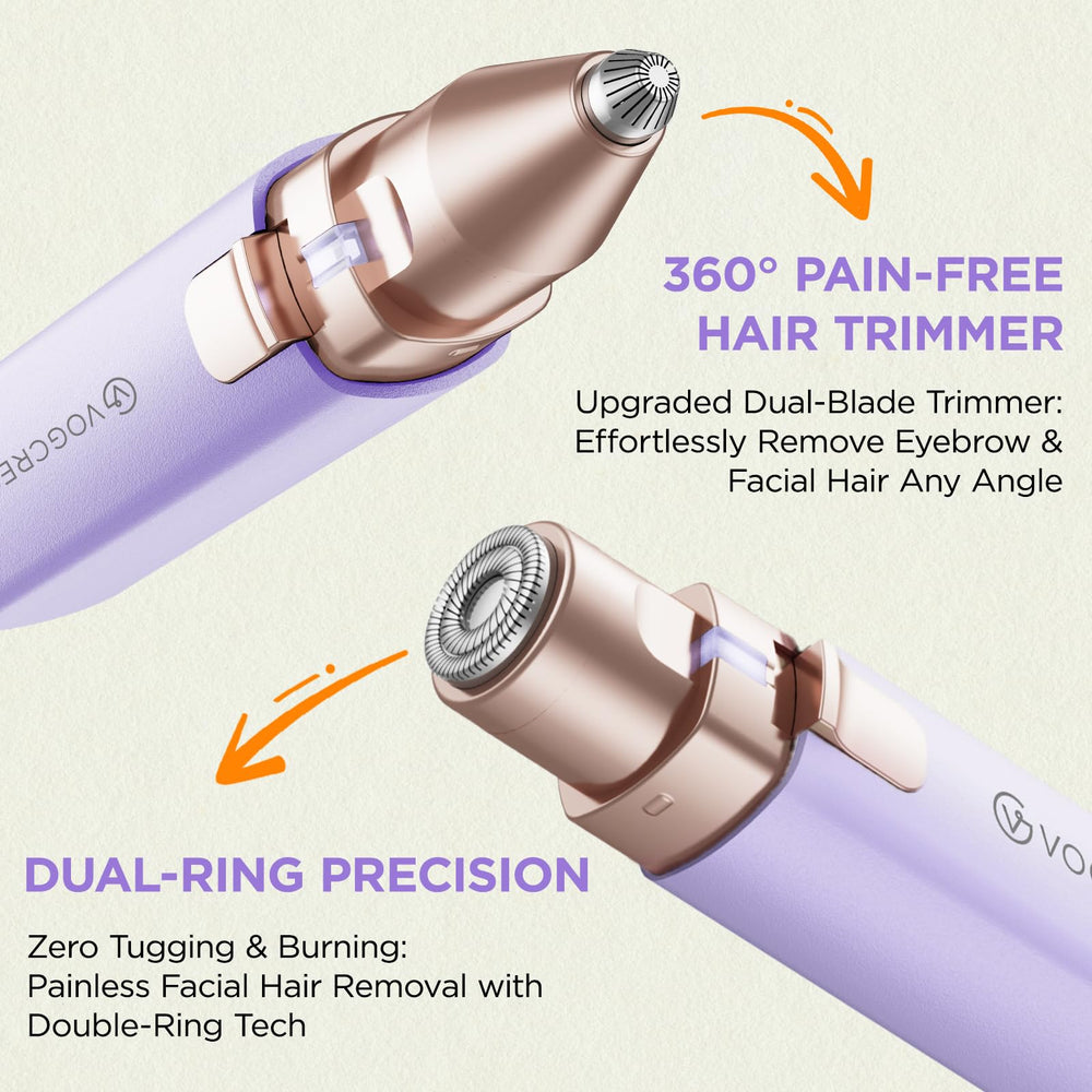 VG VOGCREST purple LED light close-up aiding precise trimming.