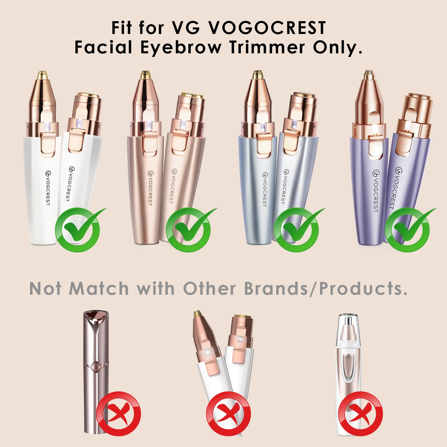 vogcrest replacement heads vg-102 durable stainless steel ensures long-lasting performance.