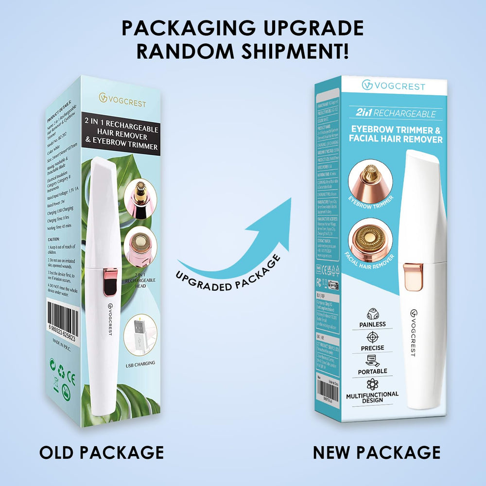 VG VOGCREST two-in-one face hair remover for everyday smoothness on lips and chin.
