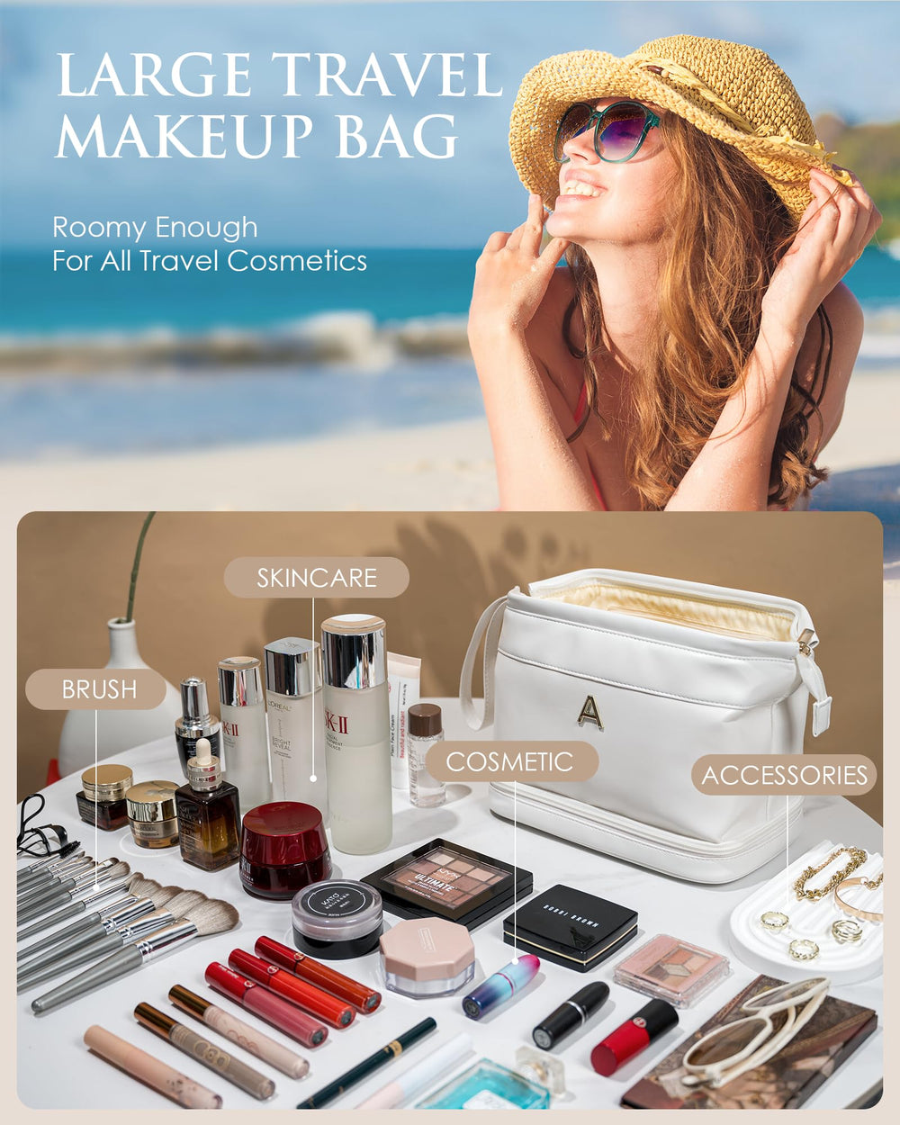 Vogewood makeup brush organizer drawstring bags keep tools tidy during travel.