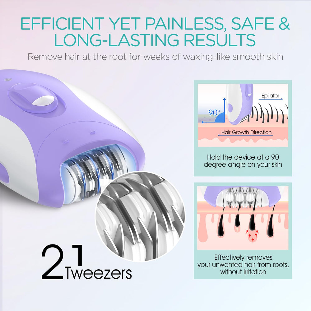 VOGOE Epilator with two-speed control at around 1400 RPM