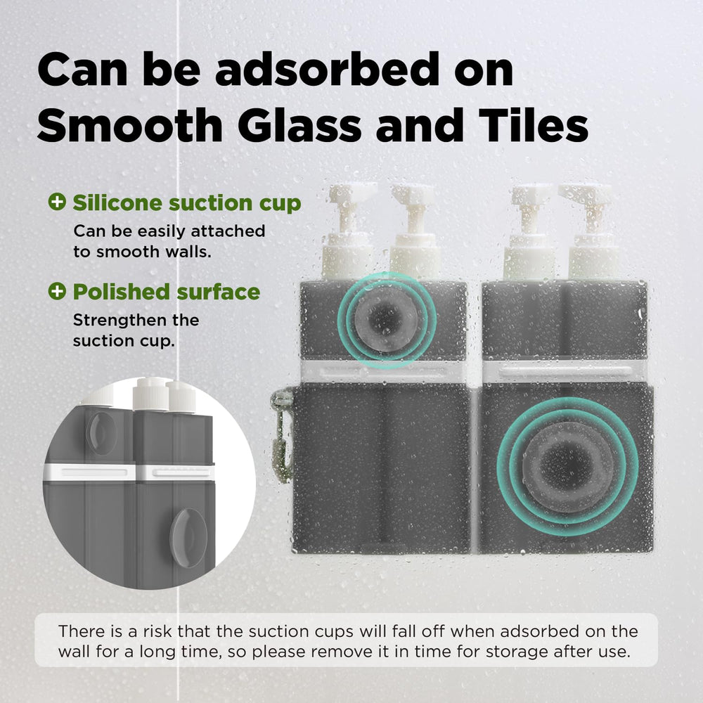 VOGOGE gray silicone storage box with suction cup keeps bottles stable on surfaces