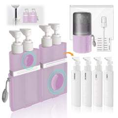 VOGOGE travel bottles pink set with four 55ml pumps for organized toiletries.