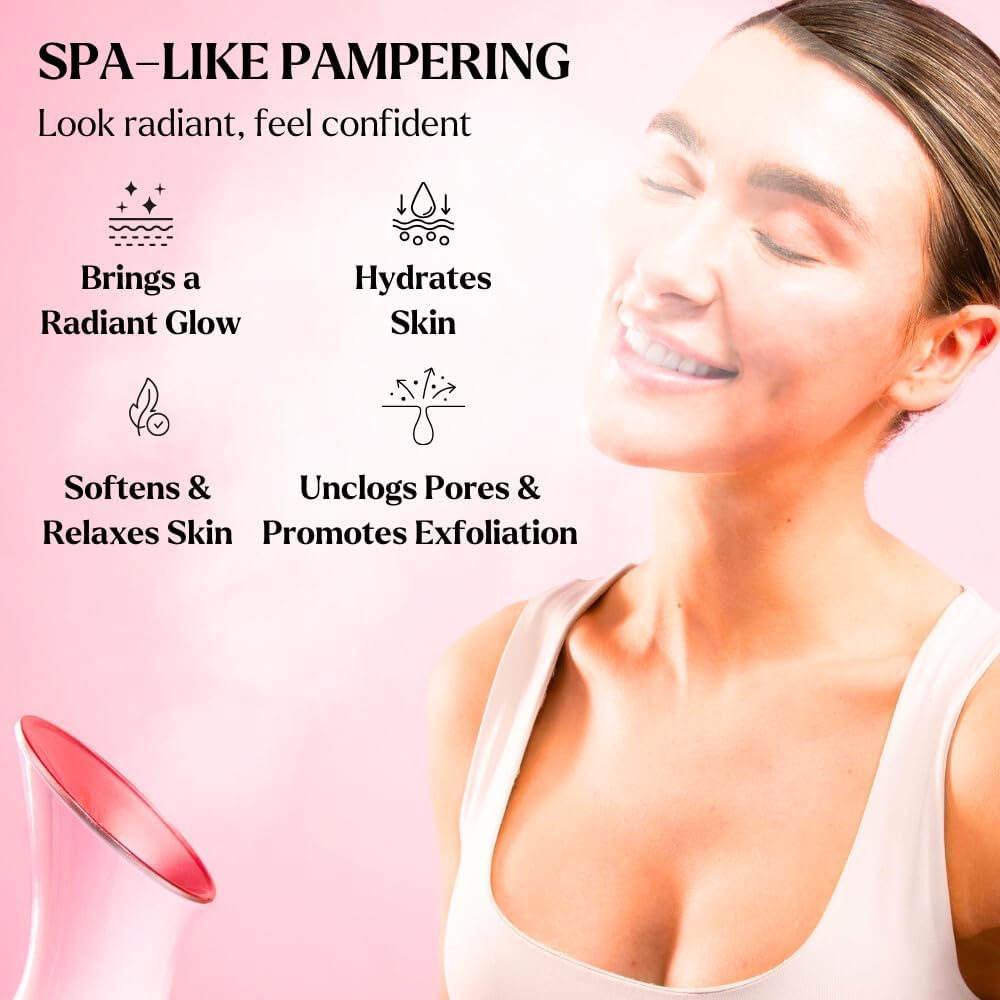 VogueNow essential oils infusion supports calming aromatherapy during facial sessions.