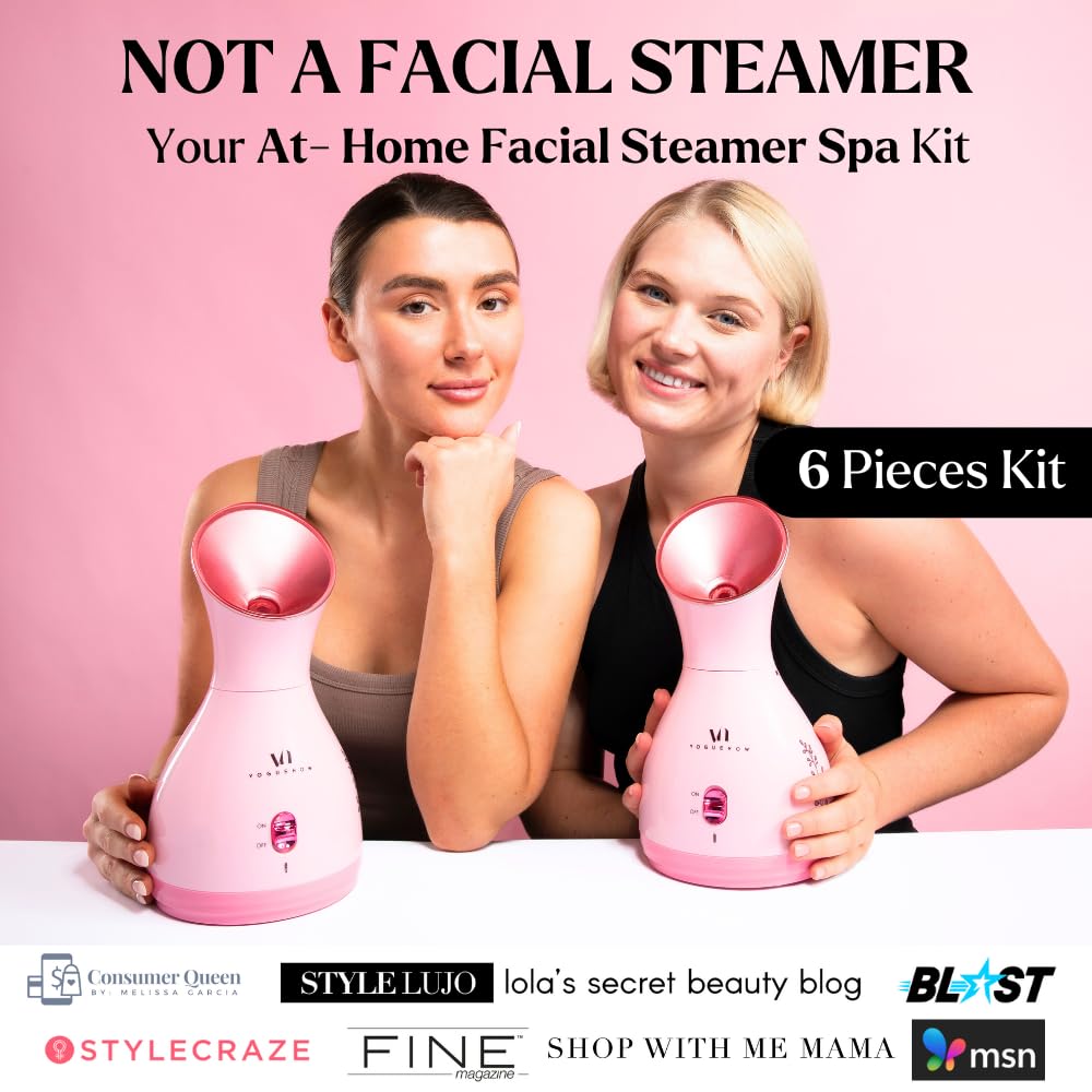 VogueNow face steamer mist close-up demonstrating ultra-fine particles for hydration