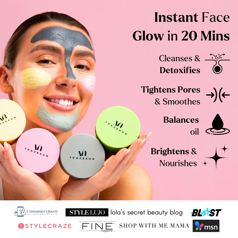 VogueNow turmeric vitamin C clay mask for brightness and even tone