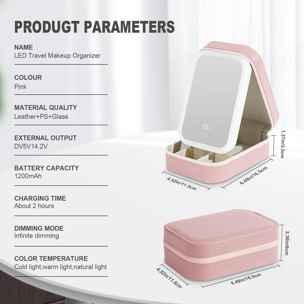 Voioe pink travel case ideal for short trips and quick touch-ups.