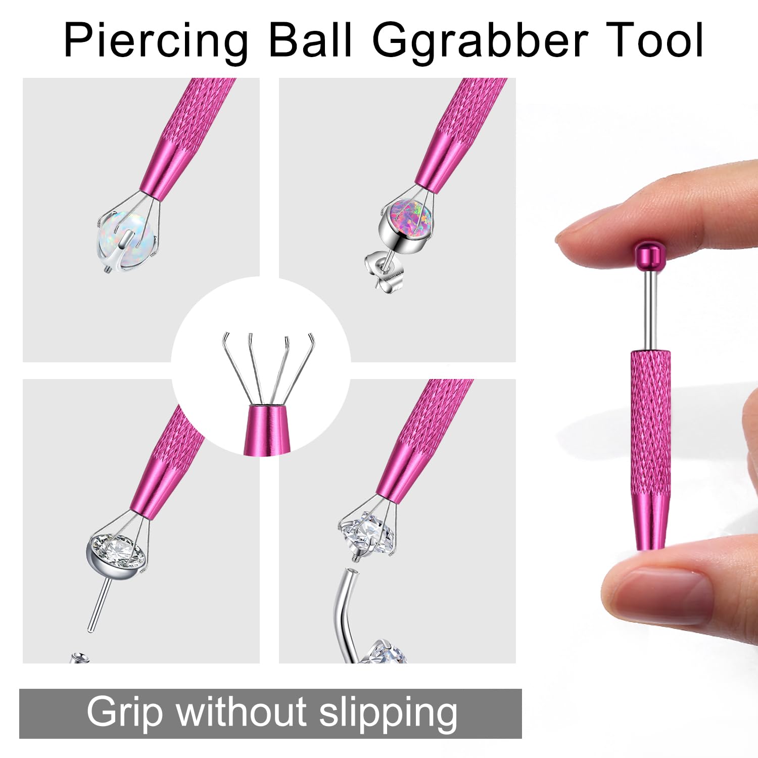 VOJO pink ball grabber tool kit offers comfortable grip for quick swaps.